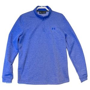Under Armour Sweater Fleece Men's Size Large UA‎ Storm Half Zip Blue Purple